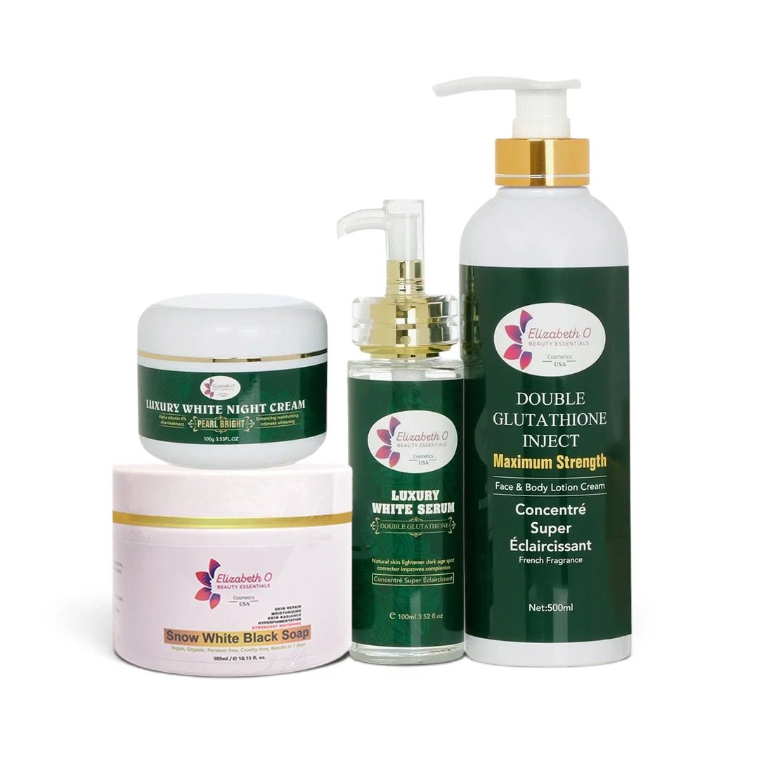 Luxury White Lotion with Whitening Black soap Set-4 piece set