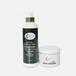 Luxury White Double Glutathione Body Lotion & Snow White Black Soap - 2 piece set
