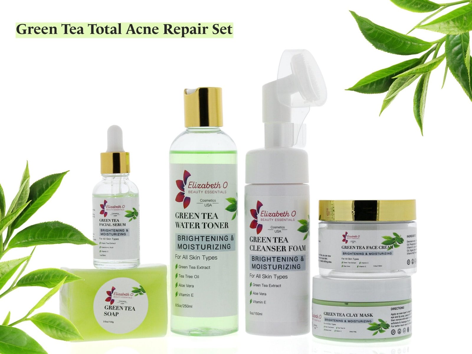 Green Tea/Acne Total Repair set5 piece Elizabeth O Beauty Essentials