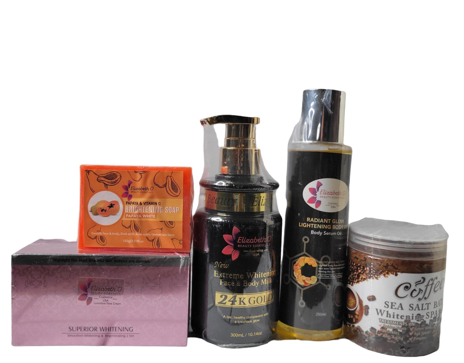 Extreme Whitening Body Milk w/Age Reverse Kojic Acid Face cream bundle