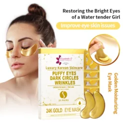 24K GOLD Puffy Eyes, Dark circles, Wrinkles Eye Mask - 20 pairs