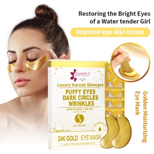24K GOLD Puffy Eyes, Dark circles, Wrinkles Eye Mask - 20 pairs