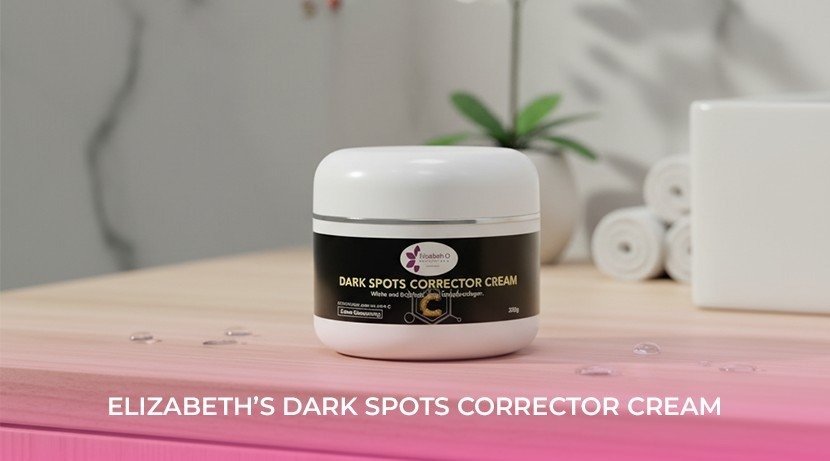Elizabeth O Beauty’s Dark Spots Corrector Cream, specialized skin repair cream for winter dryness and dark spots, formulated with brightening ingredients like Vitamin C and Niacinamide to treat pigmentation.