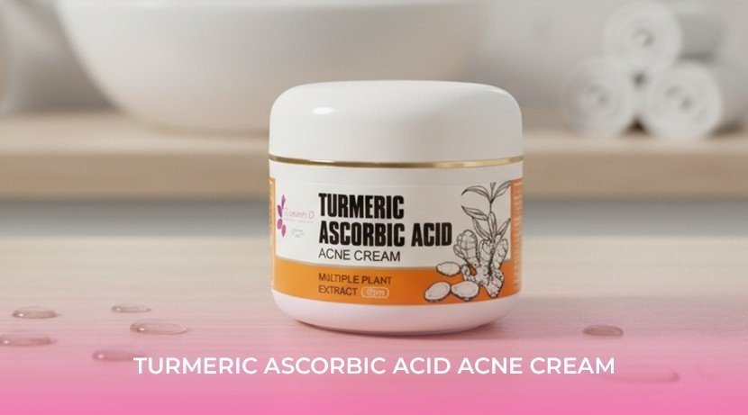 Turmeric Ascorbic Acid Acne Cream by Elizabeth O Beauty. A lightweight hydrator and barrier repair cream for acne-prone skin, featuring turmeric and Vitamin C to replenish hydration without congestion.