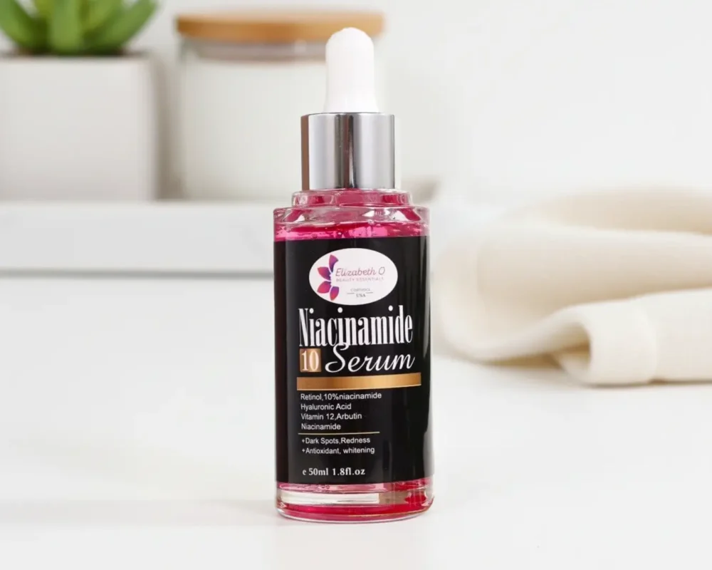 Elizabeth O Beauty Niacinamide Serum for dark spots and redness.